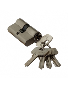 Цилиндр ключевой, ключ-ключ, 60 мм, 5 ключей, матовый никель