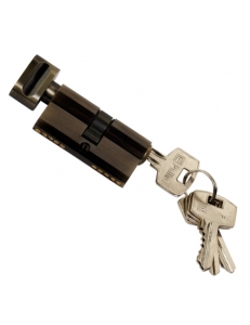 Цилиндр ключевой, ключ-барашек, 60 мм, 5 ключей, античная бронза
