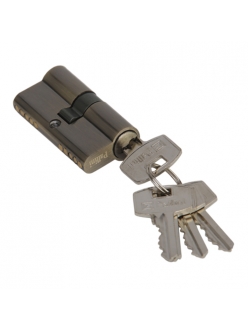 Цилиндр ключевой, ключ-ключ, 60 мм, 5 ключей, античная бронза